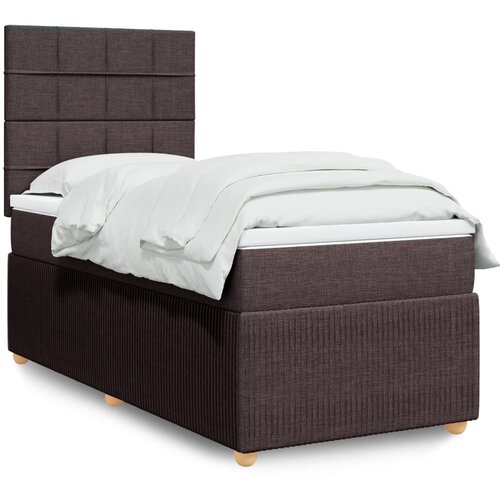 vidaXL Krevet s oprugama i madracem tamnosmeđi 90 x 200 cm od tkanine Cijene