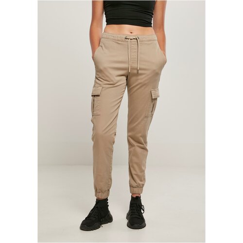 UC Ladies Women's comfortable high-waisted tracksuit bottoms made of soft taupe Slike