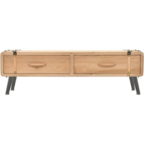 Maison Chic TV omarica - TV stojalo - Televizijska omarica s predali trden les jelke 120x33x35 cm, (21699317) Slike