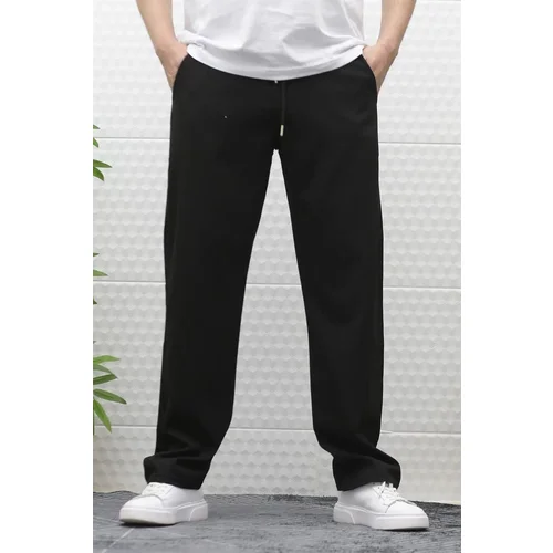 Dewberry 50373 Elastic Waist Mens Trousers-BLACK