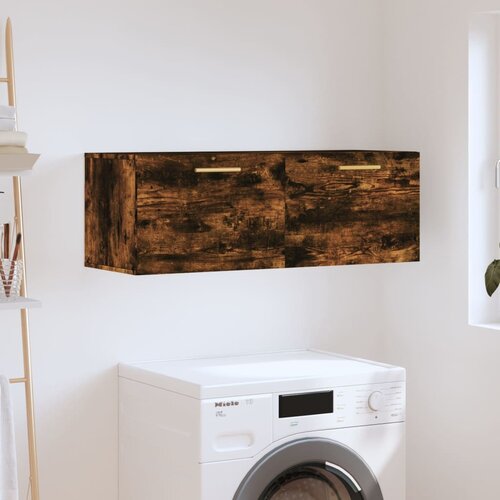 The Living Store Stenska omarica dimljeni hrast 100x36,5x35 cm inženirski les - Stenska Omarica, (21429358) Cene