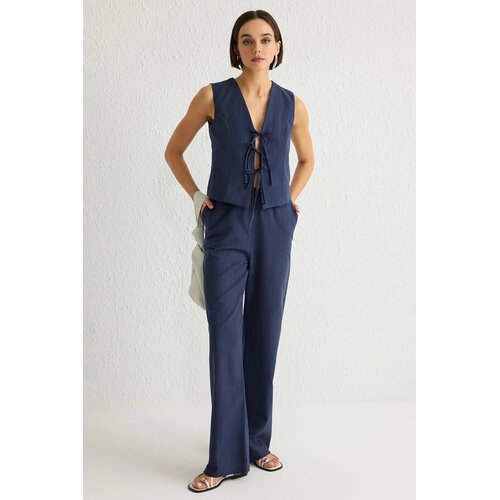 TRENDYOLMILLA ženski set bluza i pantalone Twoss25Au00034, tamnoplava Cene