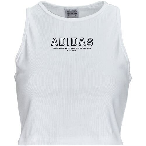 Adidas Majice s kratkimi rokavi Crop Top WHITE Bela Slike