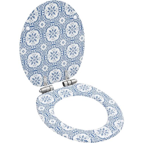 VidaXL Deska za WC &amp;scaron;koljko počasno zapiranje MDF dizajn porcelan Slike