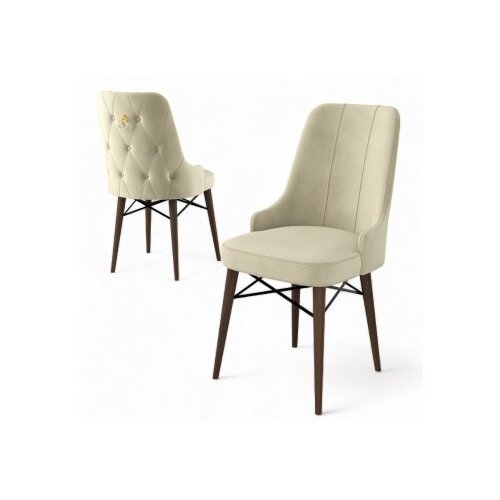Hanah home set 4 stolice pare cream brown Slike