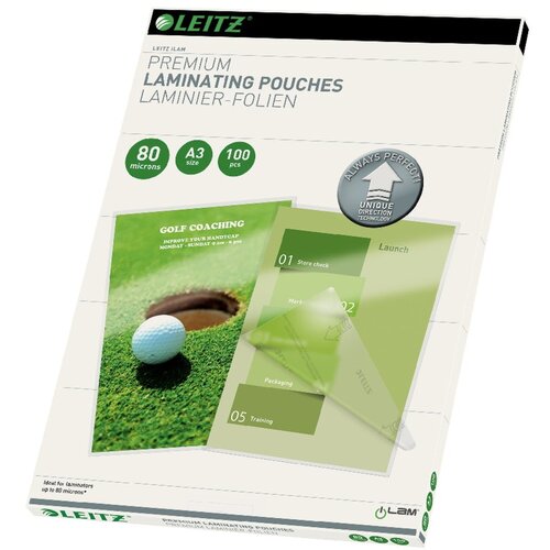 Leitz Komplet 100 žepkov za plastificiranje, A3, 80 mic Slike