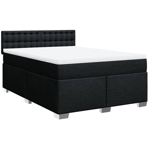 VidaXL Box spring posteljni z vzmetnico črn 140x190 cm blago, (21307746) Slike