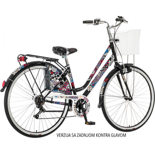 Visitor FAS284F 28"/17" bell rose crno crveno plavi - ženski bicikl Cene