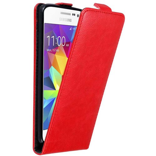 Cadorabo Ohišje, združljivo z Samsung Galaxy GRAND PRIME v rdeče jabolko - Zaščitni ovitek v obliki flipa z magnetnim zapiranjem, (20558837) Cene