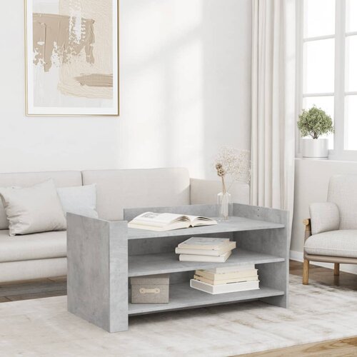 VidaXL Stolić za kavu siva boja betona 100 x 50 x 50 cm od drva Slike