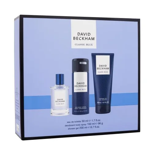 David Beckham Classic Blue Set toaletna voda 50 ml + gel za tuširanje 200 ml + dezodorans 150 ml za muškarce