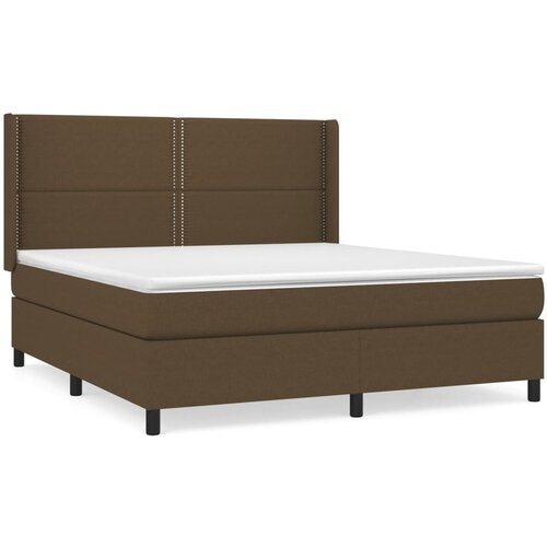 Maison Chic Box spring postelja - Vzmetna postelja z vzmetnico temno rjava 180x200 cm blago SL21203, (21893028) Cene