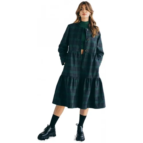 As Deolindas Plašči Coat Victoria - Tartan Modra