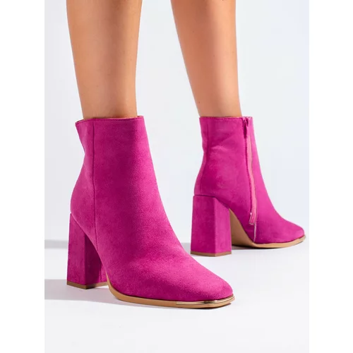 SHELOVET Fuchsia women's ankle boots on the post