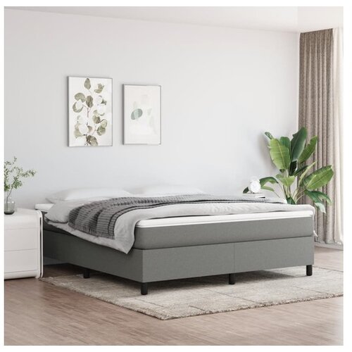  Box spring postelja z vzmetnico temno siva 160x200 cm blago Cene