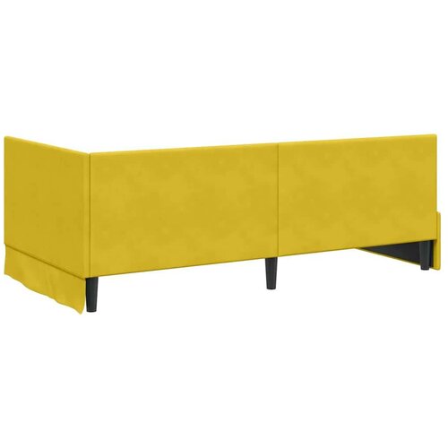 VidaXL Kutni okvir kreveta s uzglavljem Žuta 100 x 200 cm Bar&amp;scaron;un Slike