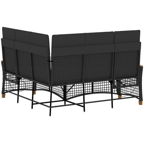  Vrtni set sofe za opu&amp;scaron;tanje Podesiva Crna 164 x 164 x 112 cm Slike
