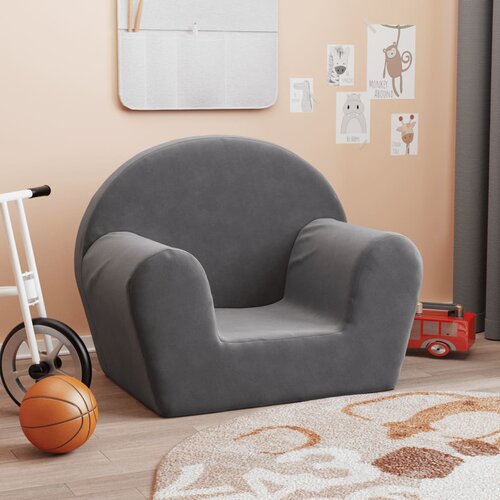  Dječja sofa antracit od mekanog pliša Cene