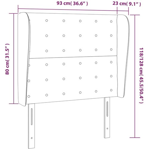  Uzglavlje s u&amp;scaron;ima krem 93x23x118/128 cm od tkanine Slike