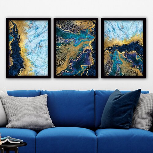 Wallity 3SC41 multicolor decorative framed painting (3 pieces) Cene