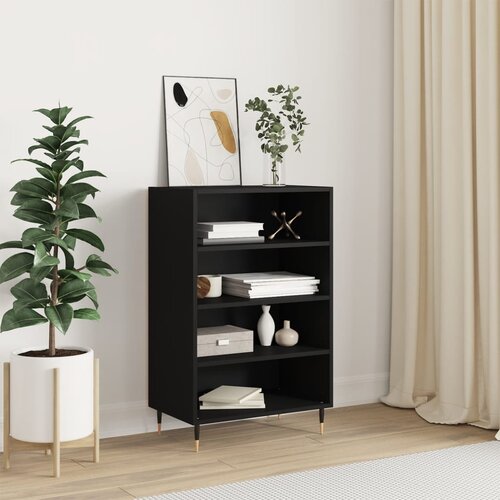 vidaXL Visoka omara črna 57x35x90 cm inženirski les Cene