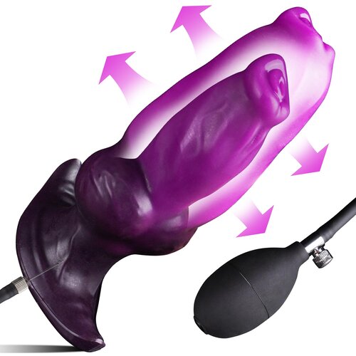 SuperLove Fantasy Monster Inflatable Knot Anal Plug Black-Purple Slike