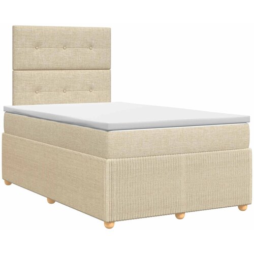  Boxspring krevet s madracem Krem 120 x 190 cm Tkanina Slike