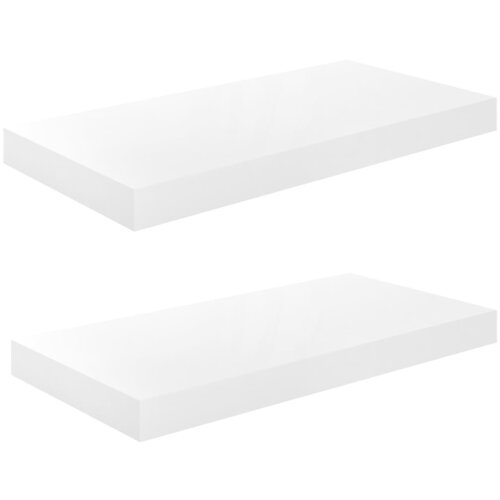 Maison Chic 2 kosi Lebdeče Stenske Police - Viseče police sijaj bele 50x23x3,8 cm MDF, (21758785) Slike