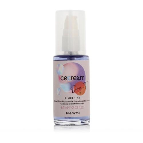 Inebrya Ice Cream Dry-T Fluid Star Restructuring Liquid Crystals nega brez izpiranja barvani lasje poškodovani lasje suhi lasje 60 ml unisex Cene