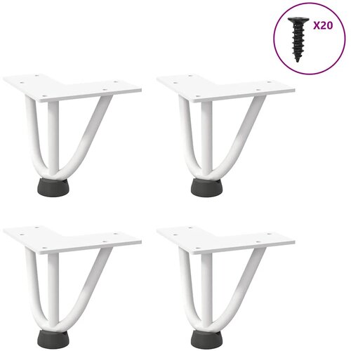 VidaXL Noge s ukosnicama za stolić za kavu 4 kom. bijele 10 cm, puni čelik Slike