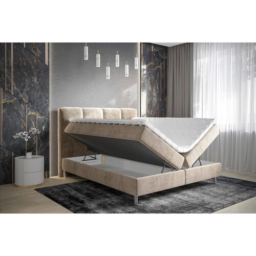 Esposa POSTELJA Z VZMETNICO 180 cm x 200 cm , tekstil rjavosiva Slike