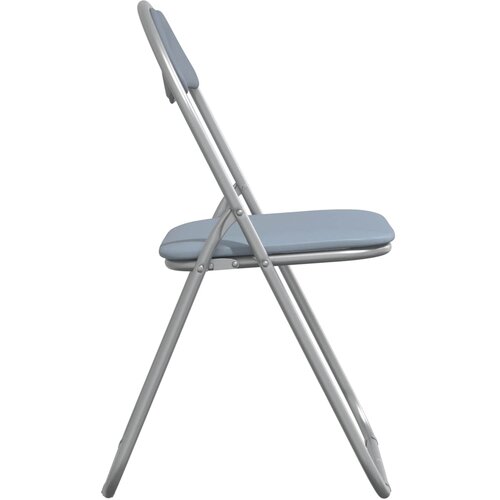  Sklopiva stolica 8 pcs Sivi 48 x 43,5 x 81 cm Lažna koža Slike