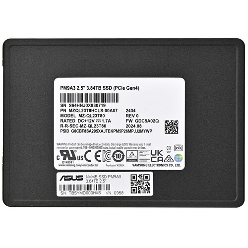 SAMSUNG SEMICONDUCTOR SSD Samsung PM9A3 3.84TB U.2 NVMe PCI 4.0 MZQL23T8HCLS-00A07 (DWPD 1) Slike