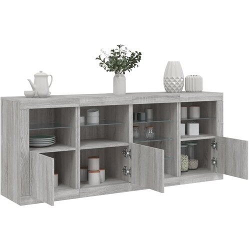 VidaXL Komoda z LED lučkami siva sonoma 164x37x67 cm Slike
