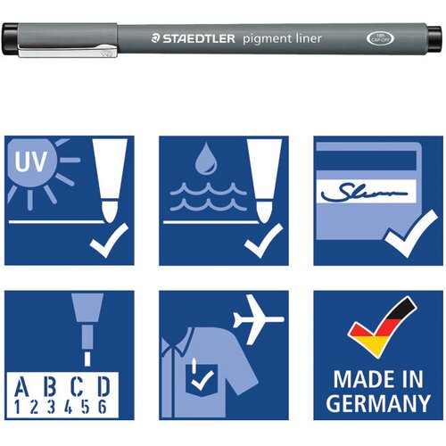  za tehničko crtanje 0,5mm pigment liner staedtler 308 05-9 crni Slike
