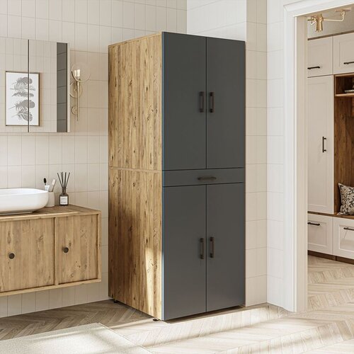 Hanah home 2581 ormarić za veš mašinu 70 × 185,3 × 67 cm, atlantski bor / antracit Cene