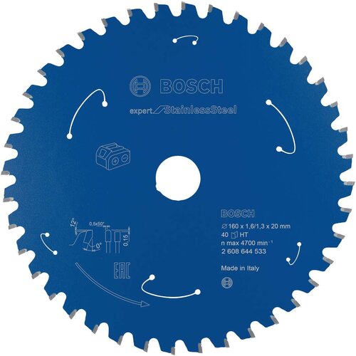 Bosch Expert for Stainless Steel list kružne testere za akumulatorske testere 160x1,6x20 T40 Slike