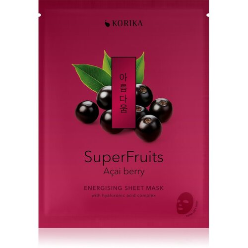 KORIKA SuperFruits Acai Berry - Anti-pollution Sheet Mask maska iz platna z razstrupljevalnim učinkom 25 g Slike