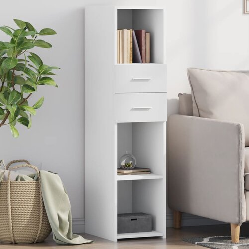  The Living Store Visoka omara bela 30x42,5x124 cm inženirski les - Visoka Omara, (21496437) Slike