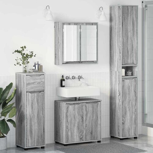  Set namje&scaron;taja za kupaonicu 4 pcs Siva Sonoma Konstruirano drvo Cijene