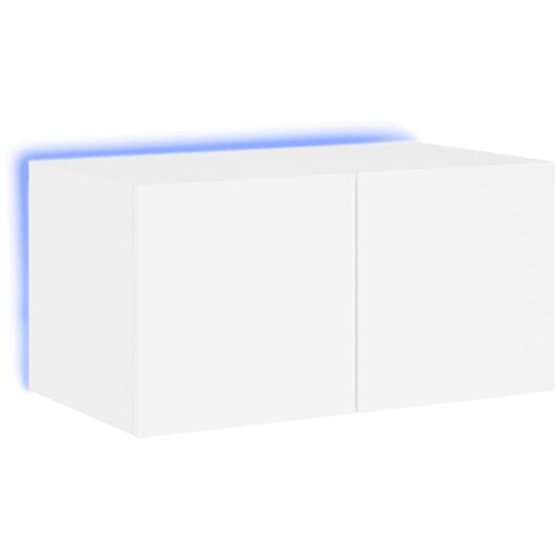 Maison Chic Stenska TV omarica - TV stojalo - Televizijska omarica z LED lučkami bela 60x35x31 cm, (21700690) Slike