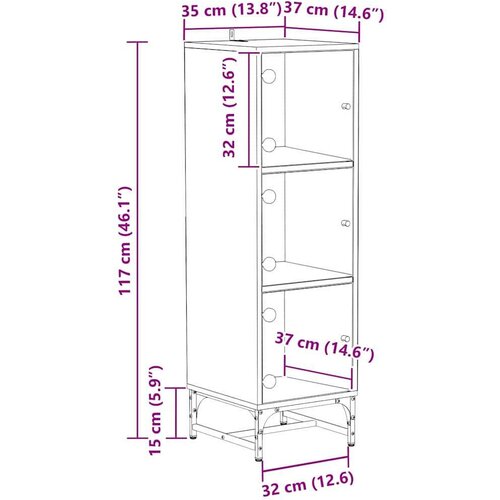  Highboard Staro drvo 35 x 37 x 117 cm Konstruirano drvo Slike
