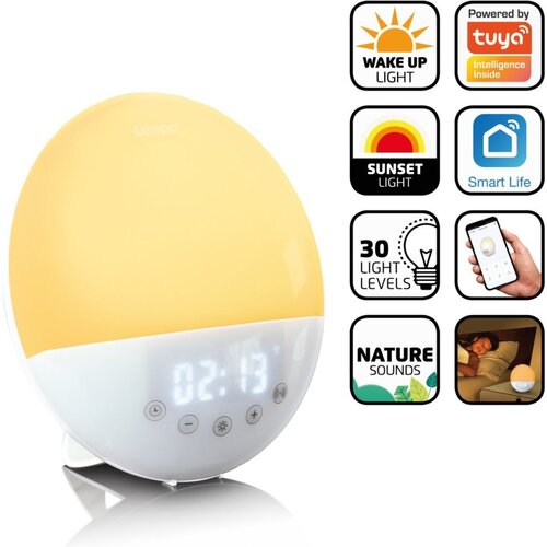 Lenco Bluetooth-Uhrenradio CRW-1110WH WHITE, (20584205) Cene