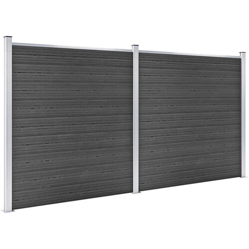  Set panela za ogradu WPC 353 x 186 cm crni Slike