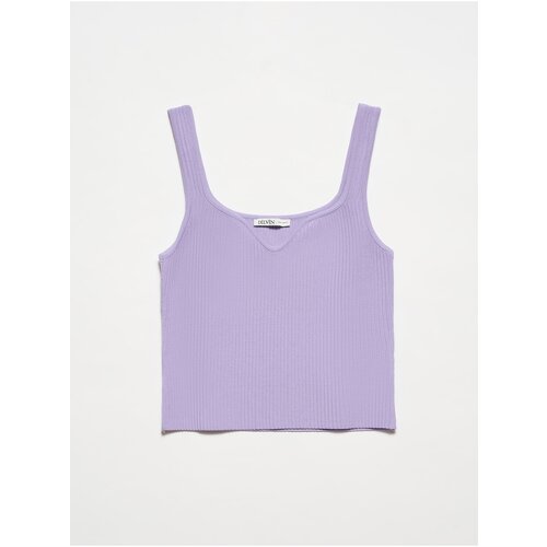 Dilvin 10384 Square Neck Decollete Knitwear Undershirt-Lavender Slike