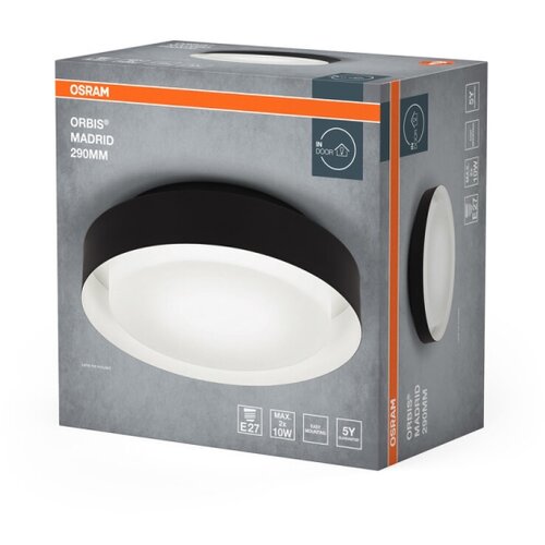 Osram plafonsko svetlo orbis madrid 2xE27/10W/230V prečnika 29 cm crna Slike