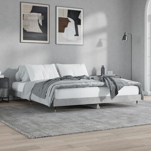 VidaXL Okvir kreveta boja betona 200x200 cm od konstruiranog drva Slike