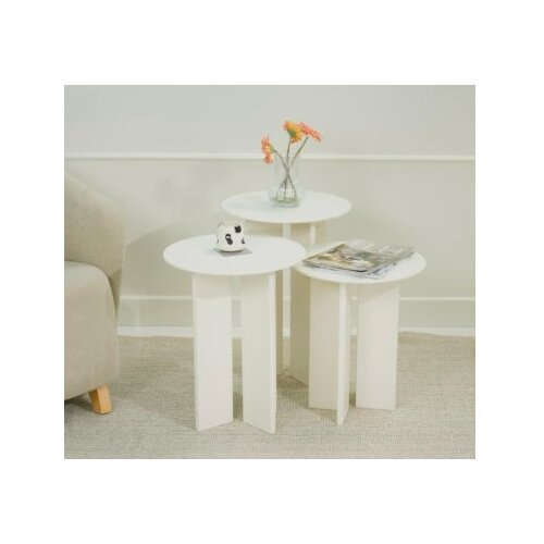 Hanah home set za kafu leo (55 + 50 + 45) cream (313RTX1145) Slike