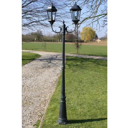  Stoječa vrtna svetilka 230 cm temno zelena/črna aluminijasta Cene