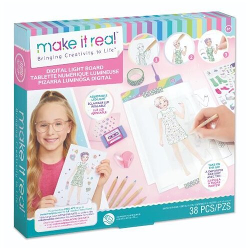 MAKE IT REAL Make It Real: Kreativna ploča za modni dizajn s LED osvjetljenjem i šablonama Cene
